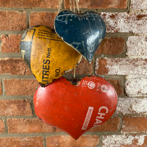 Recycled Iron Hanging Hearts | Assorted Sizes