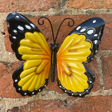 Hand Painted Yellow Metal Butterfly